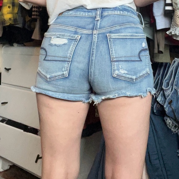American Eagle Next Level StretchX Hi-Rise Shortie Denim Shorts Sz 6 - Picture 7 of 7
